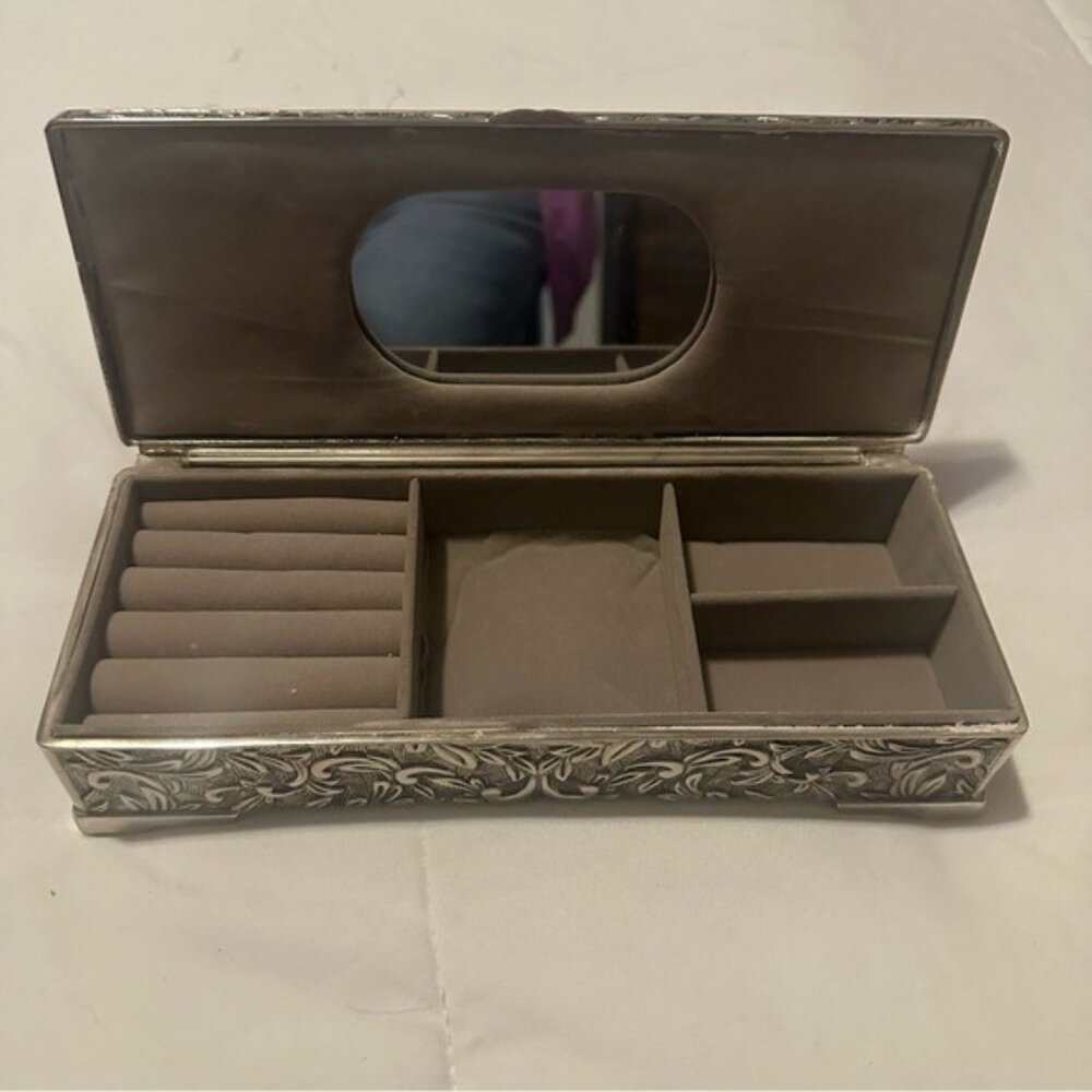 Vtg Godinger Silver 1992 Velvet-Lined Jewelry Box 9x4x2 | Quiet Luxury Decor - Picture 7 of 12